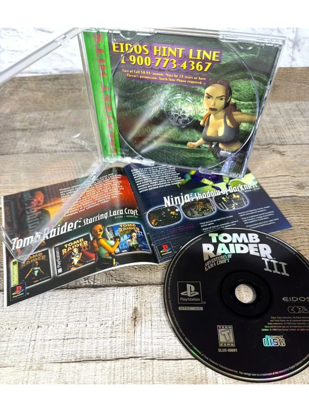 Vintage Tomb Raider III Adventure Lara Croft PlayStation PS1 Video Manual Tested